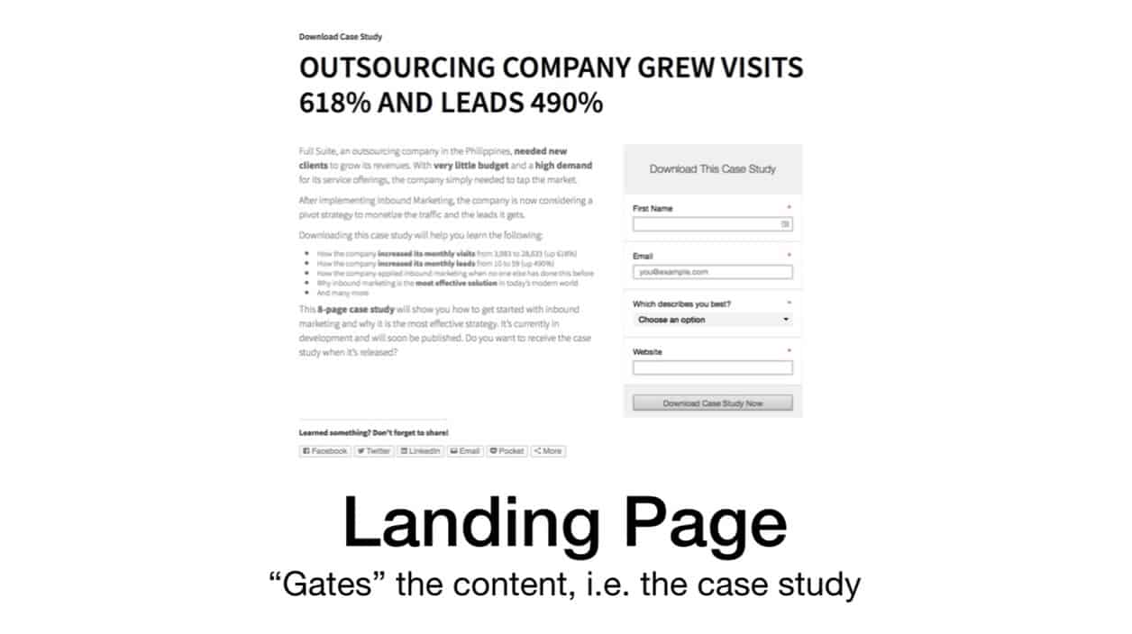 Screenshot of Landing Page