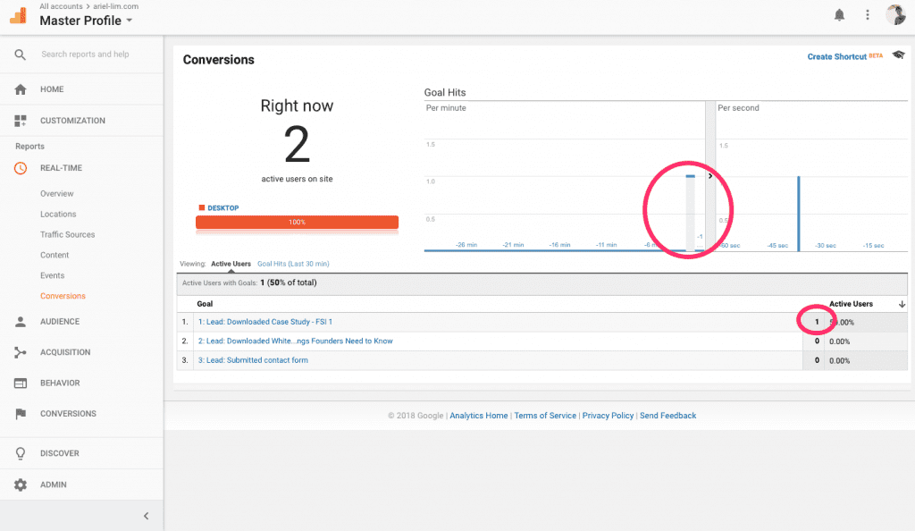 Google Analytics Real-Time