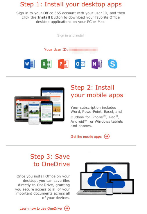 Microsoft Office 365 Email 1 – Steps