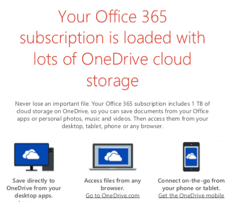 Microsoft Office 365 Email 2 – One Drive