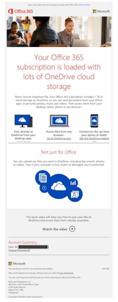 Microsoft Office 365 Welcome Email Series 2 of 2