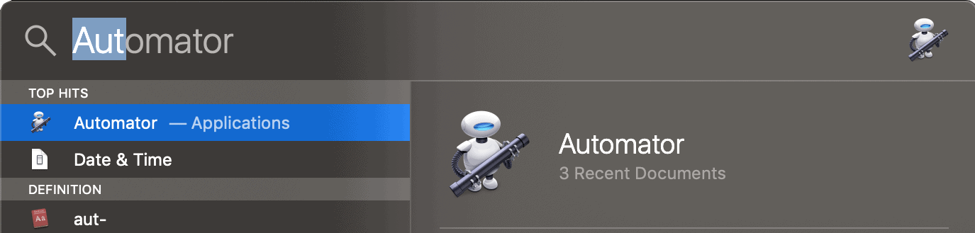 Open the Automator app