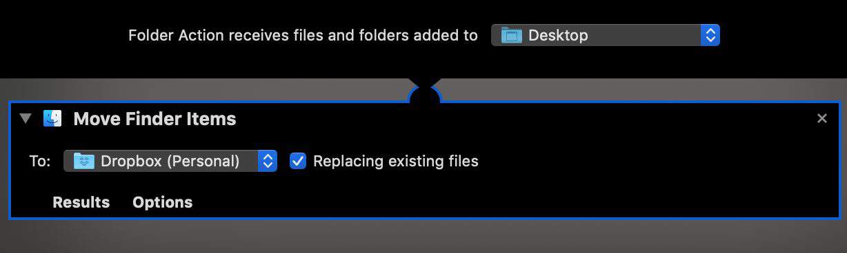 Automator app: final folder action