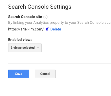 Successfully linked Google Search Console with Google Analytics