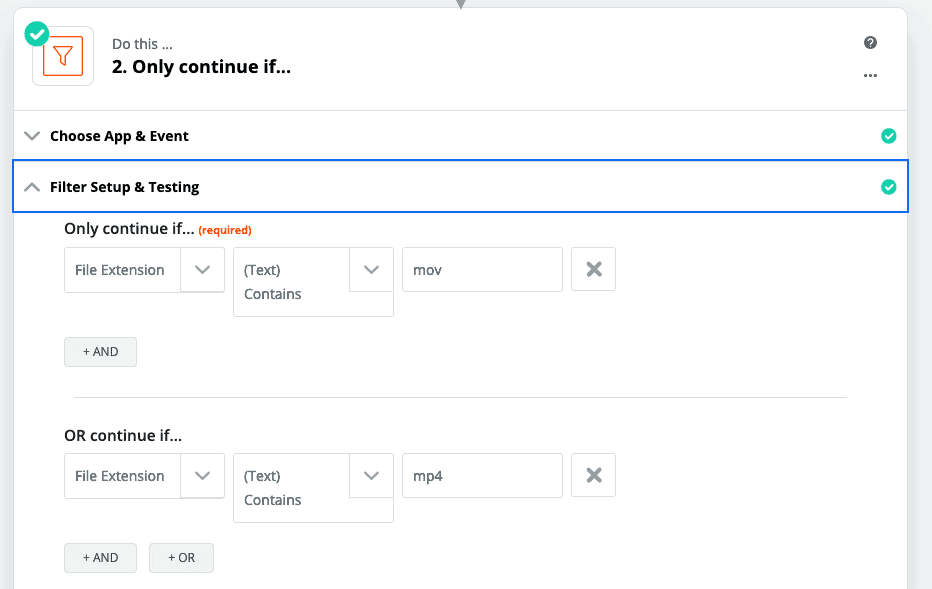 Zapier - Filter by File Extension