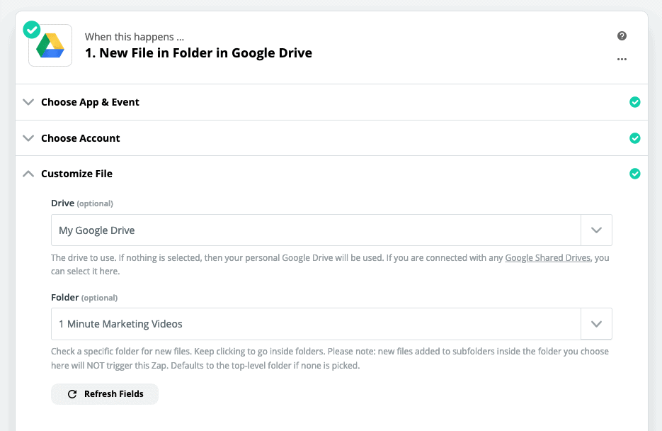 Zapier - New File in Google Drive