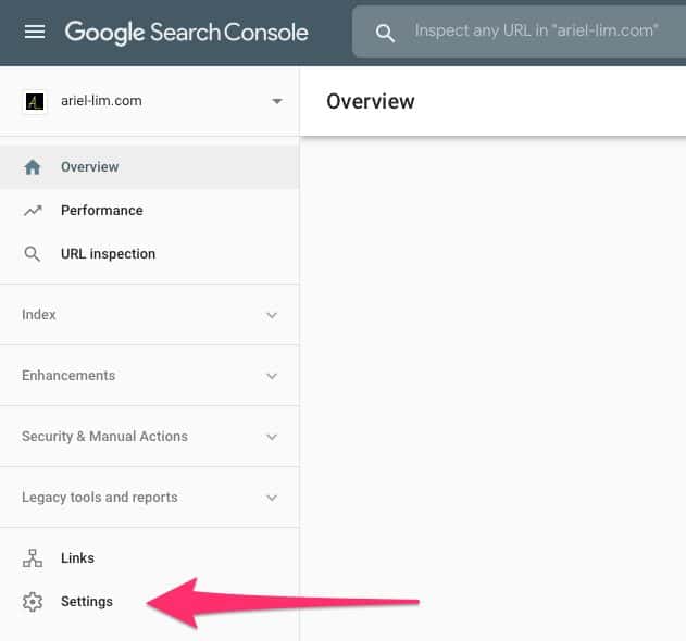 google search console add user step 1