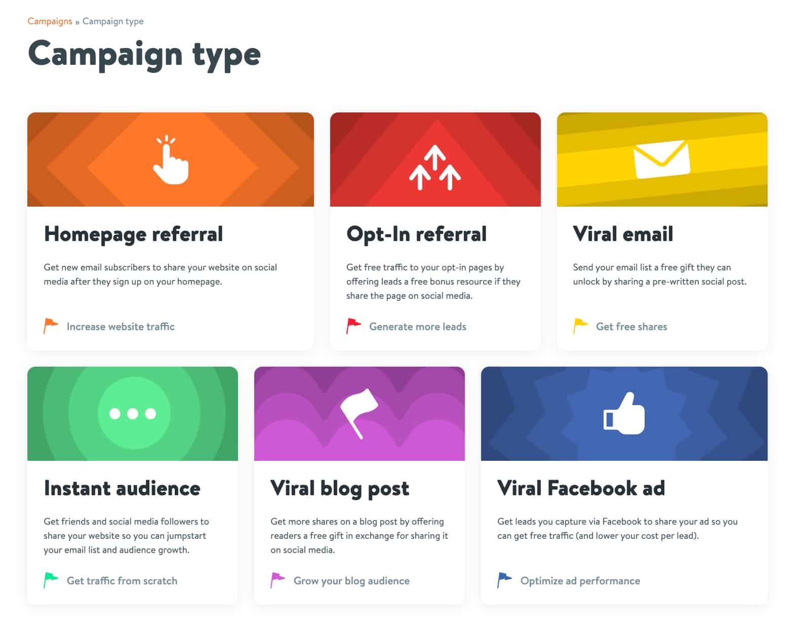 GoViral Campaign Types