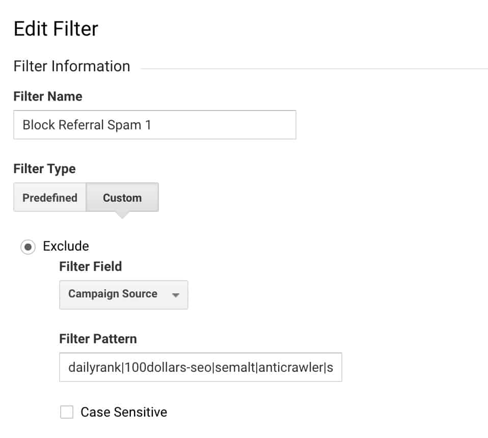 Google Analytics Referral Spam FIlter