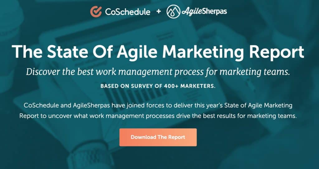 CoSchedule and AgileSherpas Co-Marketing Landing Page