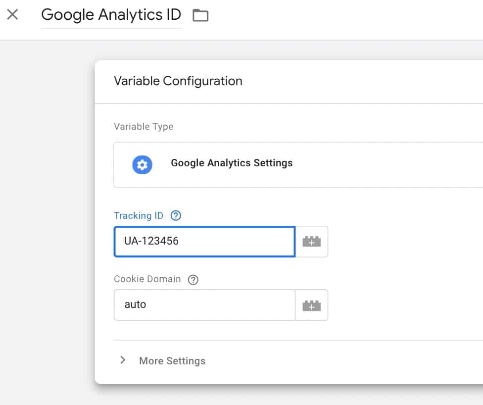 Enter your Google Analytics Tracking ID 